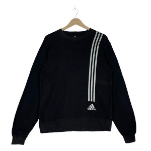 Vintage Adidas Sweatshirt Crewneck Black Pullover Jumper Size S