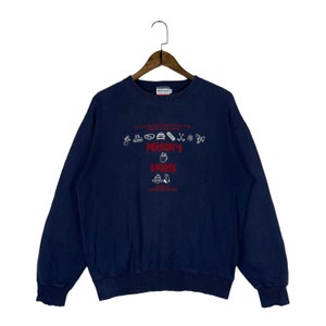 Vintage Person’s Sports Sweatshirt Crewneck Blue Pullover Jumper Size M