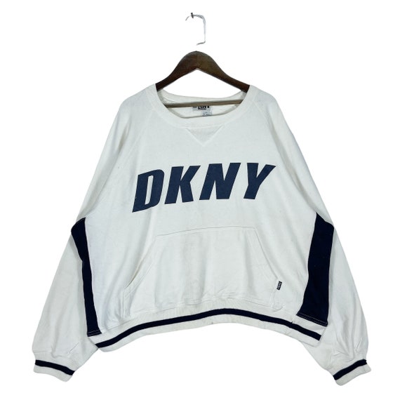 Vintage DKNY Jeans Sweatshirt Crewneck Croptop White Pullover  