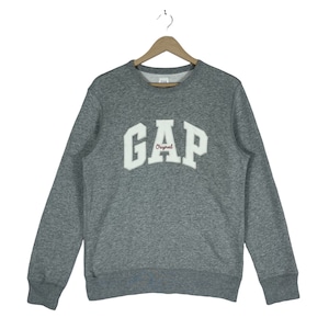 Vintage GAP Sweatshirt Crewneck Grey Made in Cambodia Pullover Jumper Size S