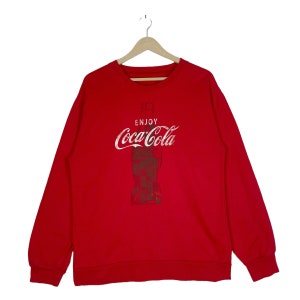 Vintage Enjoy Coca Cola Sweatshirt Crewneck Red Pullover Jumper Size M