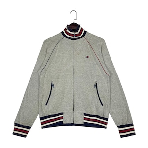 Vintage Tommy Hilfiger Full Zip Sweater Beige Made In China Pullover Jumper Size M