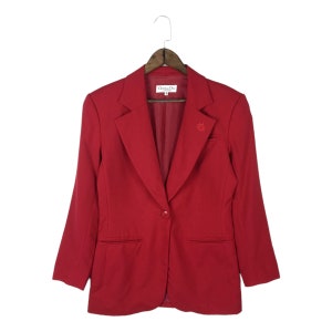 Vintage Christian Dior Blazer Coat Red One Button Jacket Size 40