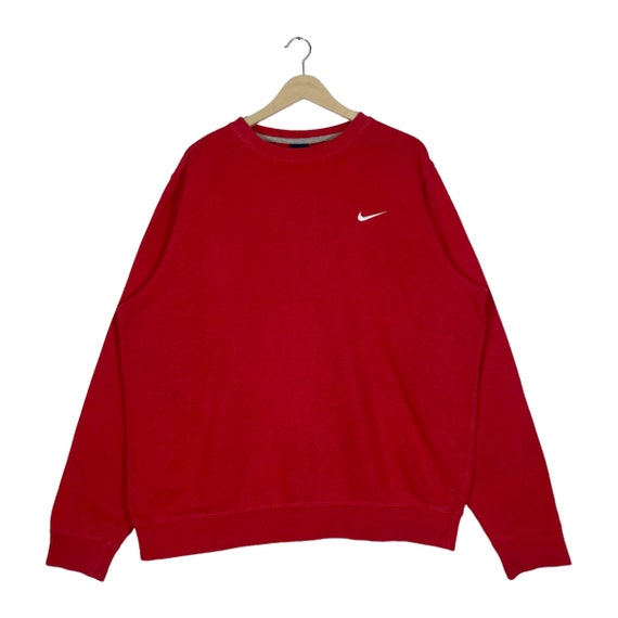 Vintage Nike Swoosh Sweatshirt Crewneck Red Made in China Vintage Nike Swoosh Sweatshirt Crewneck Red Made in China