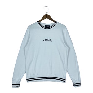 Vintage Kangol Sweatshirt Crewneck White Pullover Jumper Size M