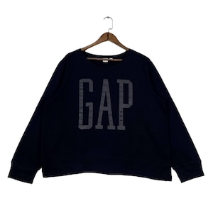 Vintage GAP Sweatshirt Crewneck Black Pullover Jumper Size XL