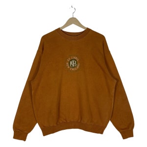 Vintage United Colors Of Benetton Sweatshirt Crewneck Brown Pullover Jumper Size XL