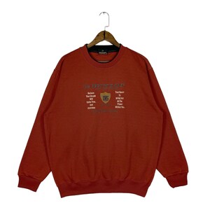 Vintage Dunlop Motorsports Sweatshirt Crewneck Orange Pullover Jumper Size L
