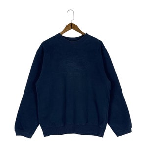 Vintage Vans Skateboard 3D Logo Sweatshirt Crewneck Big Logo Navy Blue Pullover Jumper M