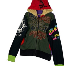 パーカー・フーディ HUECLOSET Vintage Print Two Way Hood Zip Up 25KERO49 HUECLOSET Vintage Print Two Way Hood Zip Up 25KERO49 (HUE