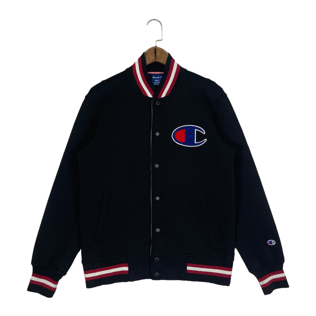 Vintage Champion C Varsity Sweater Jacket Black Champion Vintage Champion C Varsity Sweater Jacket Black Champion