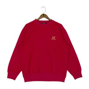 Vintage 90s GAP World City Los Angeles Sweatshirt Crewneck Red Distressed Pullover Jumper Size M