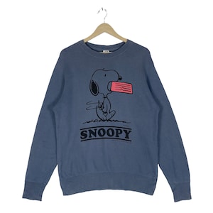 Vintage Snoopy Sweatshirt Crewneck Grey Made in China Pullover Jumper Size M