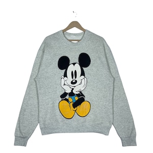 Vintage Mickey Mouse Sweatshirt Crewneck Grey Pullover Jumper