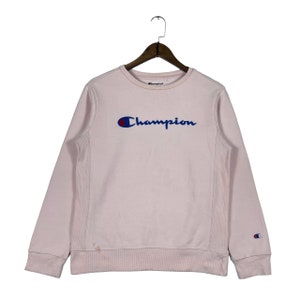 Vintage Champion Sweatshirt Crewneck Pink Pullover Jumper Size S