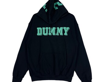 Vintage Dummy Hoodie Sweatshirt Big Logo Black Pullover Jumper Size M