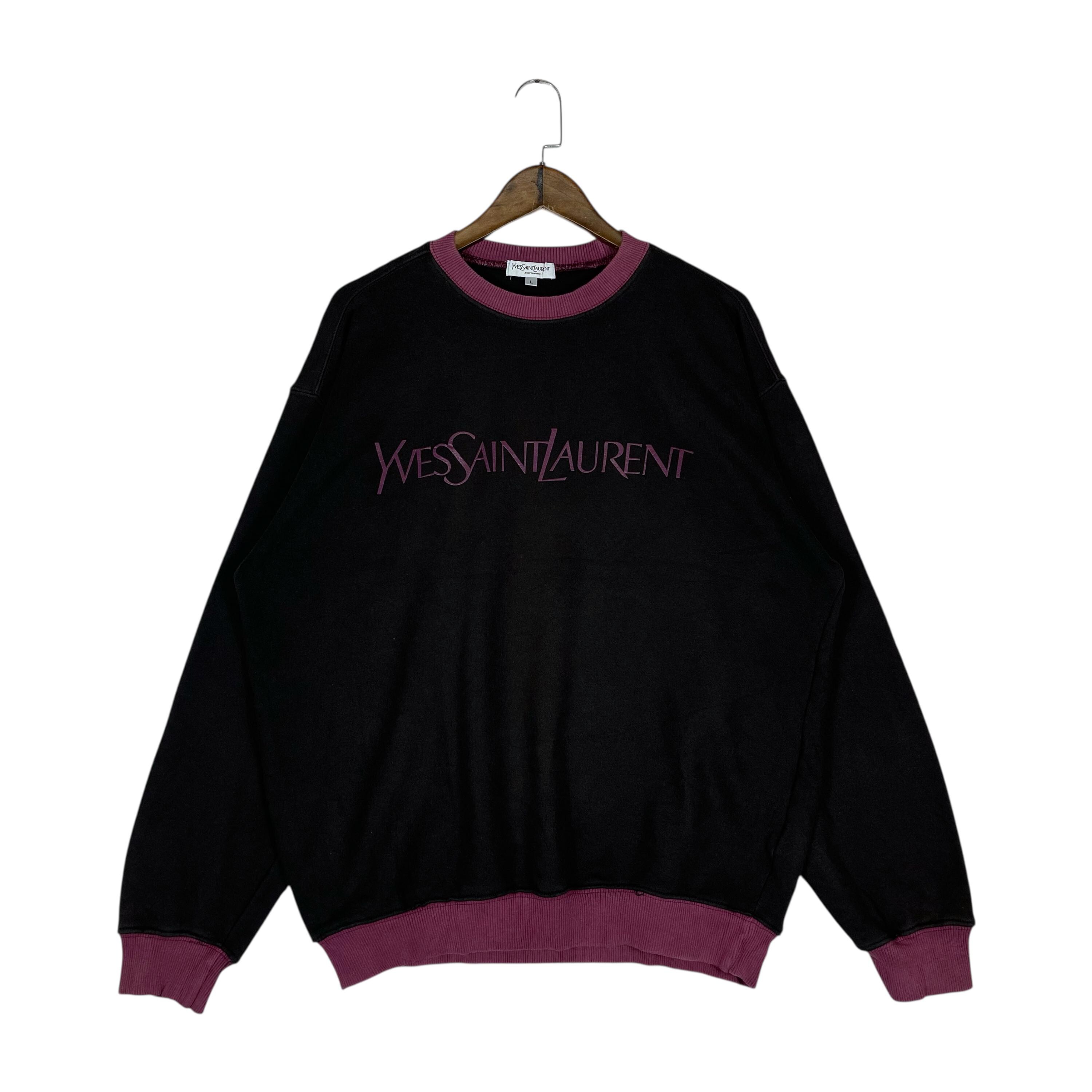 Vintage Yves Saint Laurent Sweatshirt Crewneck Black Made in China