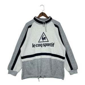 Vintage Le Coq Sportif Sweatshirt Crewneck Grey Pullover Jumper Size L