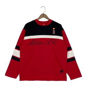 Milan A.C. Lotto シャツ Lサイズ 赤黒 Milan A.C. Lotto シャツ Lサイズ 赤黒 Milan A.C. Lotto シャツ