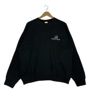 Vintage 90s Dunhill Edition Sweatshirt Crewneck Black Embroidery Logo Pullover Jumper Size L