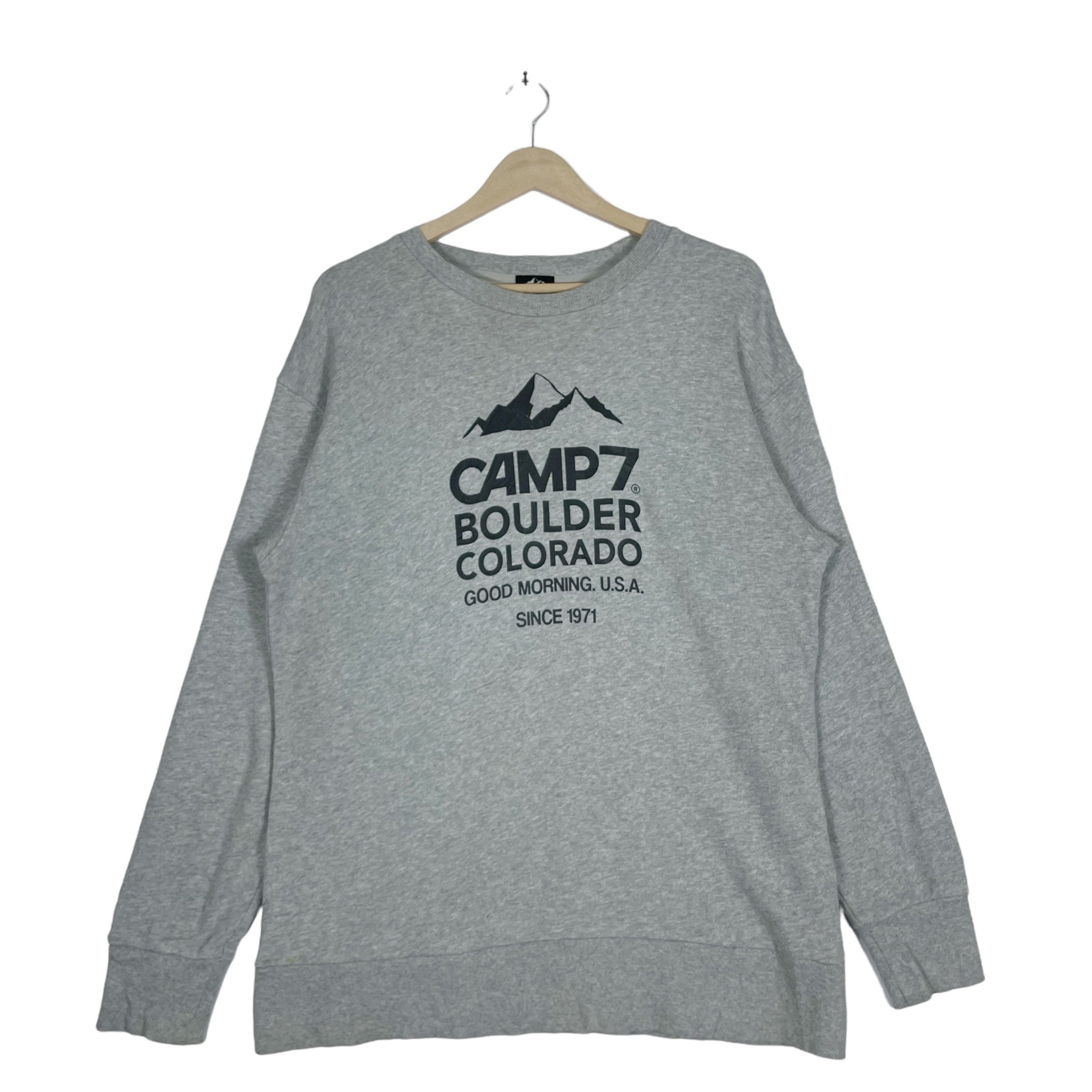 Vintage Camp7 Boulder Colorado Sweatshirt Crewneck Grey Pullover