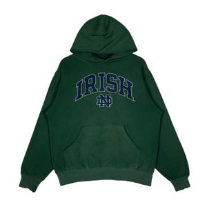 Vintage University Of Notre Dame Fighting Irish Jansport Hoodie Sweater Green Pullover Jumper Size S