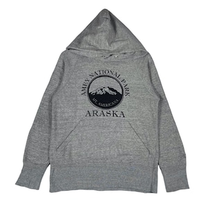Vintage Americana Hoodie Sweater Grey Pullover Jumper Size S