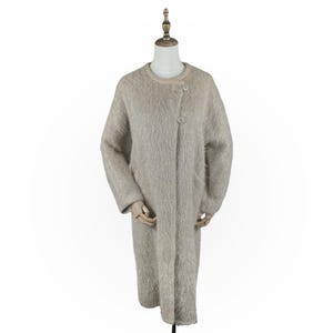 AGNONA モヘア混 ウールコート ブラウン イタリア製 レディース 40