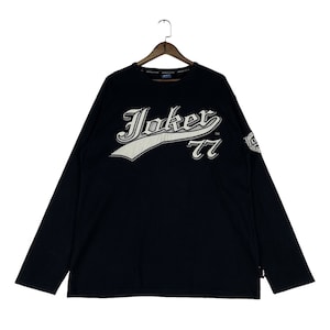Vintage Joker Premium 77 EUA Moletom Crewneck Preto Pulôver Jumper Tamanho XL