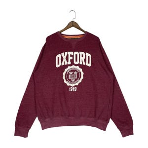Vintage Oxford University Merchandise Sweatshirt Crewneck Red Big Logo Pullover Jumper Size XL