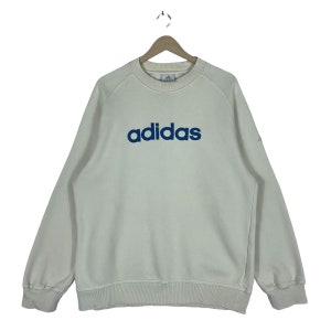 Vintage Adidas Sweatshirt Crewneck White Made in Turkey Pullover Jumper