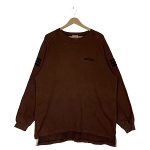 Vintage Adidas Sweatshirt Crewneck Brown Pullover Jumper Size L