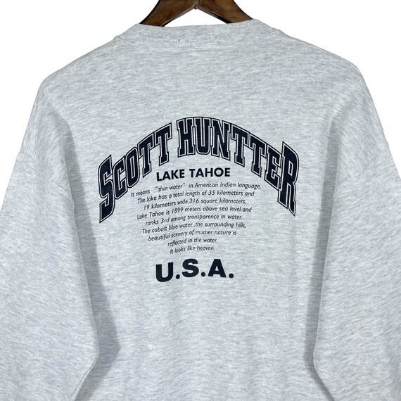 Vintage Scott Hunter Lake Tahoe Sweatshirt Crewne… - image 8