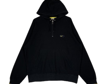 Vintage 90s Nike Swoosh Hoodie Sweater Small Logo Embroidery Black