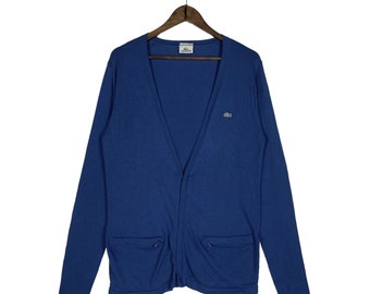 80s-90s usa製 LACOSTE blue knit cardigan 80s-90s usa製 LACOSTE blue knit cardigan Chemise Lacoste