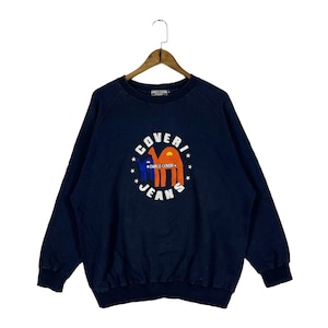 Vintage Enrico Coveri Jeans Sweatshirt Crewneck Blue Pullover Jumper Size L