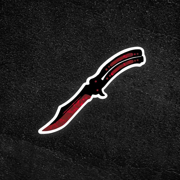 Schmetterlingsmesser CSGO Sticker (x3+) | Mehrlagige Vinyl-Aufkleber | Handgefertigt