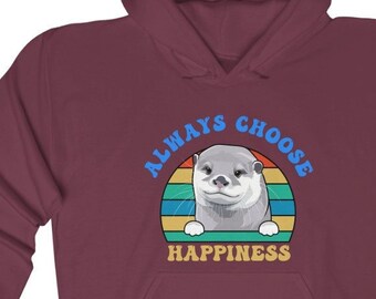 Otter Happiness Hoodie, Otter Gift, Otter hoodie, Otter Lover Gift, Otter Owner, Cute Otter Hoodie