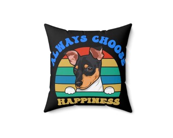 Toy Fox Terrier puppy happiness Spun Polyester Square Pillow