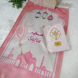 Luxus Kinder Gebetsteppich, Kinder Kaaba Gebetsteppich, Ramadan Eid, Kinder Gebetsteppich, Eid Geschenk für Kinder, İslamisches Geschenk