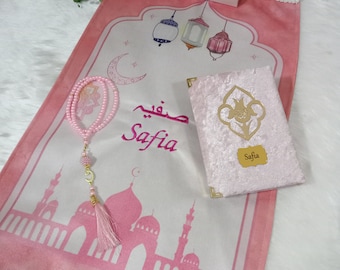 Tapis de prière de luxe pour enfants, tapis de prière pour enfants Kaaba, Ramadan Eid, tapis de prière pour enfants, cadeau de l'Aïd pour enfants, cadeau islamique