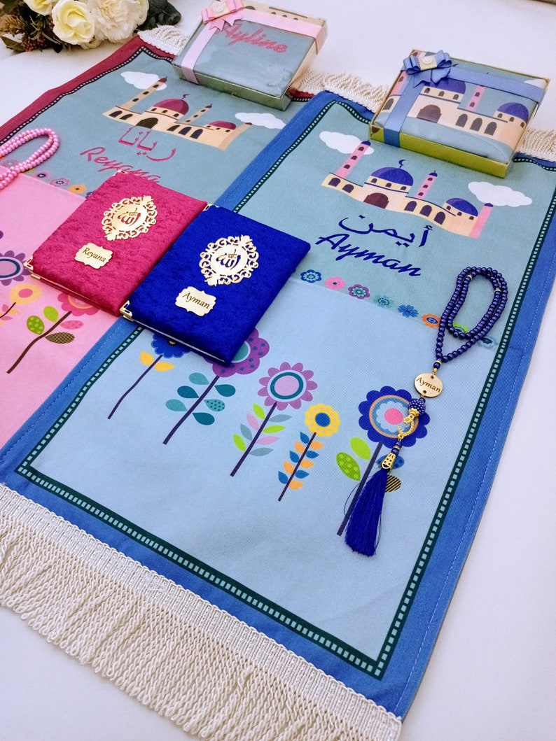 Luxury Kids Prayer Mat, Kids Kaaba Prayer Rug, Ramadan Eid, Kids Prayer ...