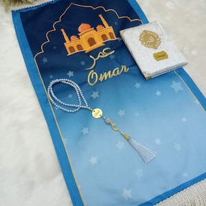 Luxury Kids Prayer Mat, Kids Kaaba Prayer Rug, Ramadan Eid, Kids Prayer Rug, Eid Gift For Children, İslamic Gift image 2