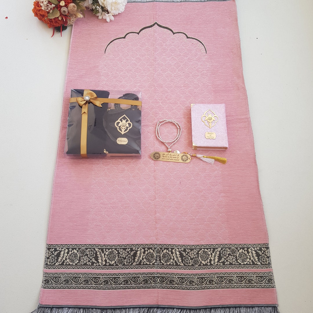 Personalized Prayer Mat Yassen Quran Gift Set Muslim Gift for Him Eid