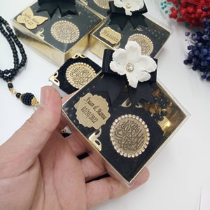 Velvet Mini Quran Pearl Tasbeeh Decorated Box Gift Set | Eid Favor | Wedding Favors | Baby Shower Favor | Graduation Favor | Muslim Favor