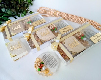 Velvet Mini Quran Pearl Tasbeeh Decorated Box Gift Set | Eid Favor | Wedding Favors | Baby Shower Favor | Graduation Favor | Muslim Favor