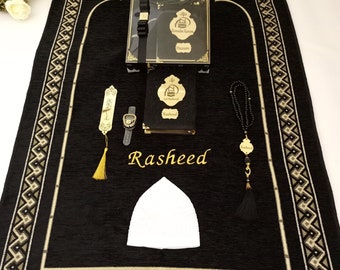 Personalized Prayer Mat Yassen Quran Gift Set | Muslim Gift for Him | Eid Gift | Wedding Gift | Birthday Gift | Graduation Gift