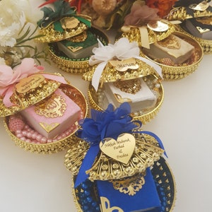 Velvet Mini Quran Pearl Tasbeeh Decorated Box Gift Set | Eid Favor | Wedding Favors | Baby Shower Favor | Graduation Favor | Muslim Favor