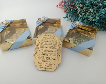 Fatiha Surah Gunst | Gastgeschenke | Islamische Babyparty | Nikkah gefallen | Muslimische Babyparty, personalisierte Ameen Favor