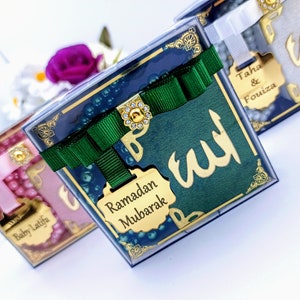 Velvet Mini Quran Pearl Tasbeeh Decorated Box Gift Set | Eid Favor | Wedding Favors | Baby Shower Favor | Graduation Favor | Muslim Favor